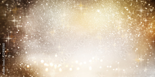 Sparkling bokeh background with christmas stars