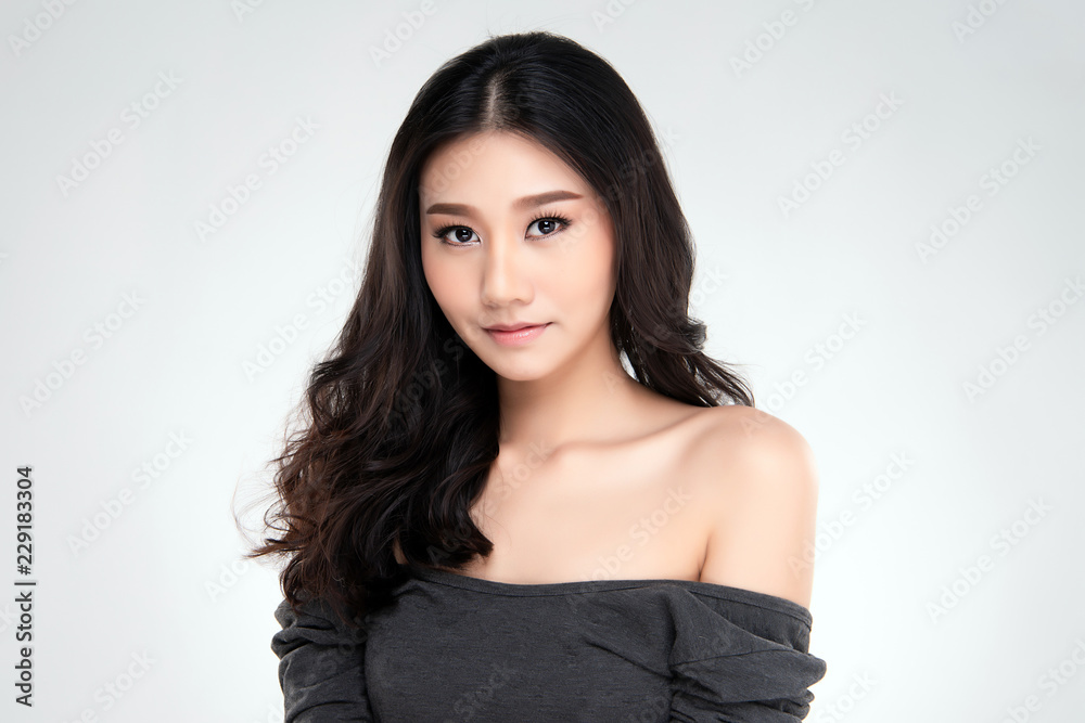 closeup young woman face with clean skin closeup young woman face with clean skin
