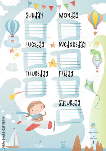 Baby organizer with funny cartoon pilot. Adventure time. 