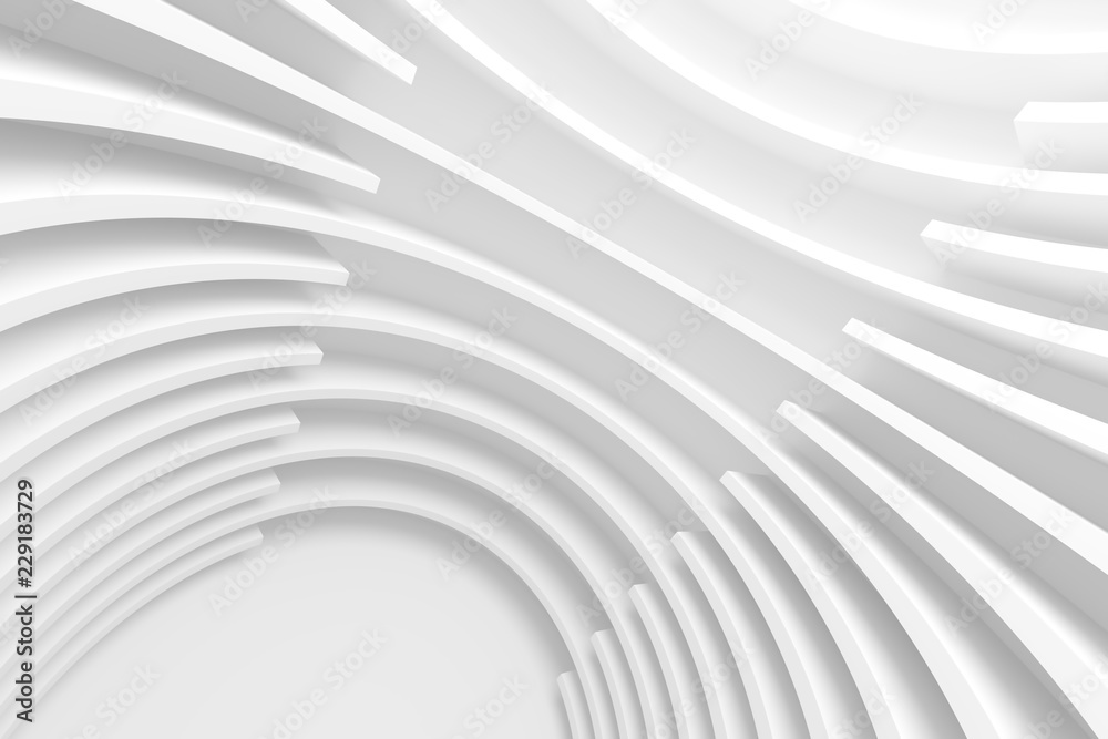 Naklejka premium White Architecture Circular Background. Modern Building Design