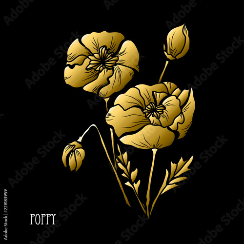 Fototapeta Naklejka Na Ścianę i Meble -  golden floral decoration