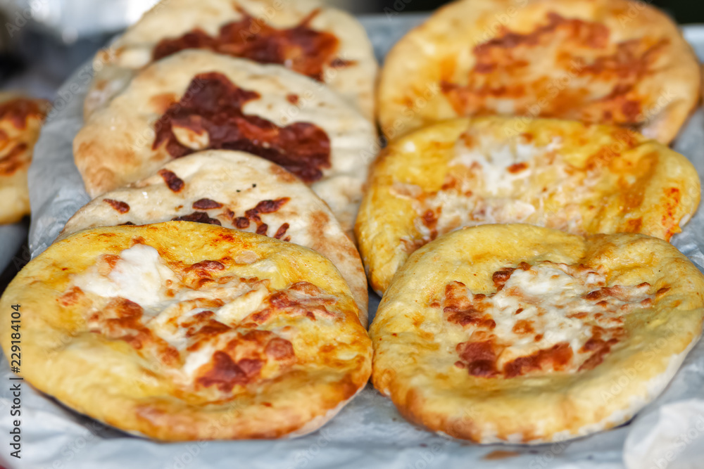 Khachapuri in foil close-up Khachapuri in foil close-up
