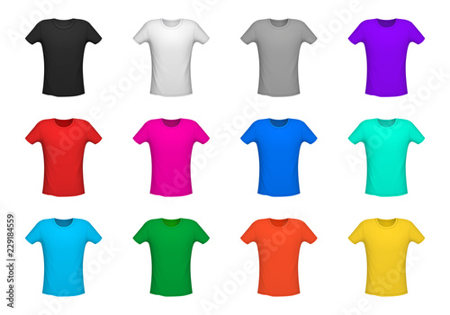 Set of diferent t-shirt, vector illustration isolated from background