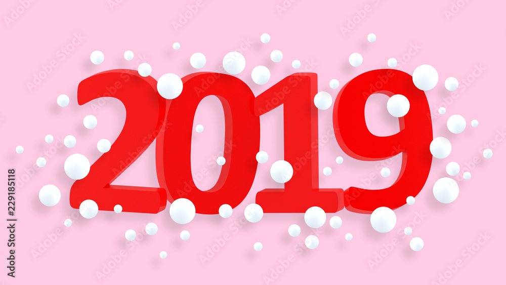 2019 New Year wallpaper. 3d background. Abstract shapes 3d. Year of Earth Pig. Winter holiday. New Year poster. Pastel. Minimalism. Trendy modern illustration. Render. 2019 New Year wallpaper. 3d background. Abstract shapes 3d. Year of Earth Pig. Winter holiday. New Year poster. Pastel. Minimalism. Trendy modern illustration. Render.