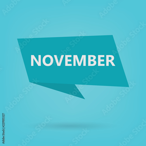 november word on a sticker- vector illustration