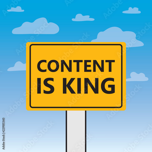 content is king written on a billboard- vector illustration