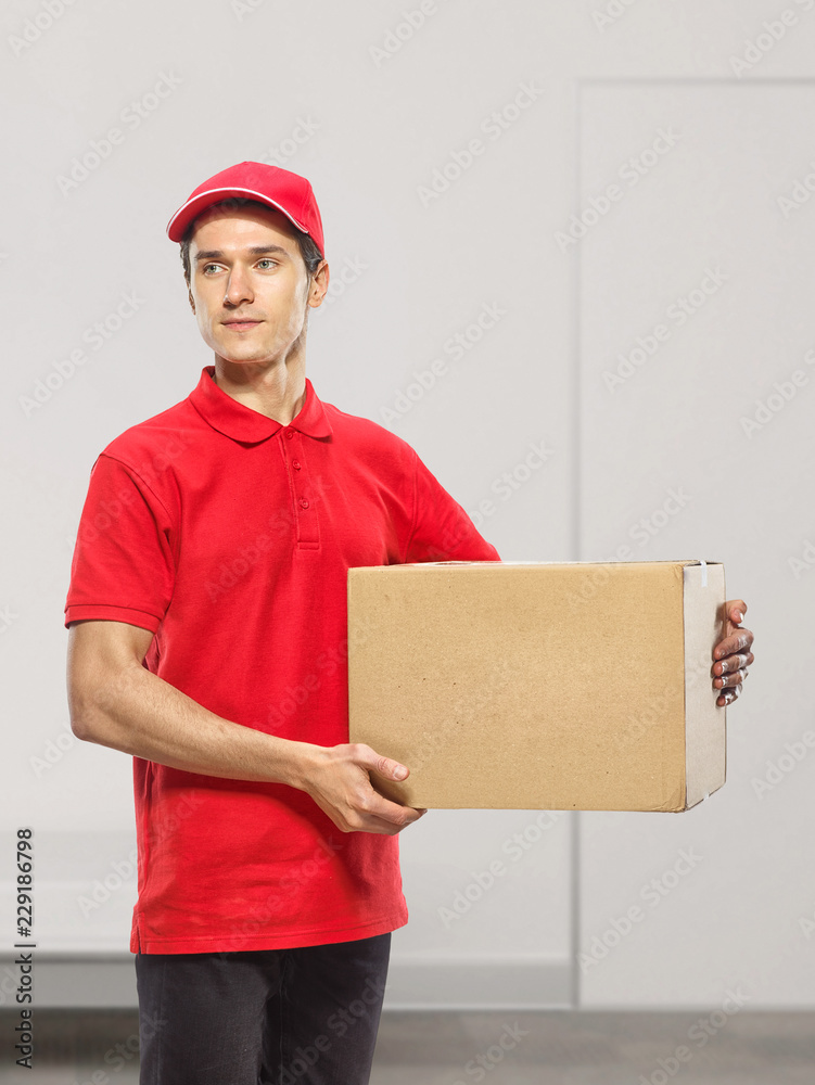 The man works as a courier. The man works as a courier.