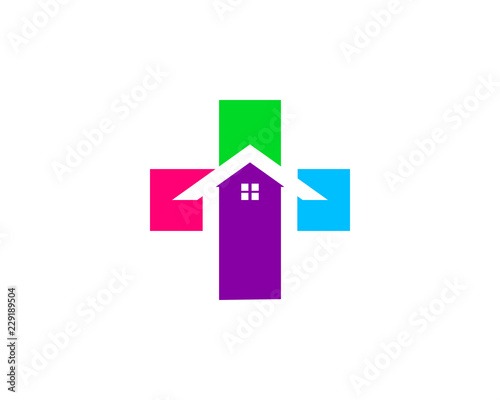 Medical House Logo Design Template Element