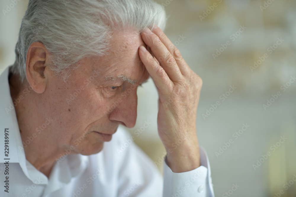 Portrait of a sad senior man posing Portrait of a sad senior man posing