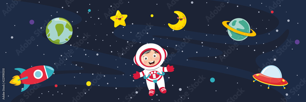 Naklejka premium Vector Illustration Of Space Background