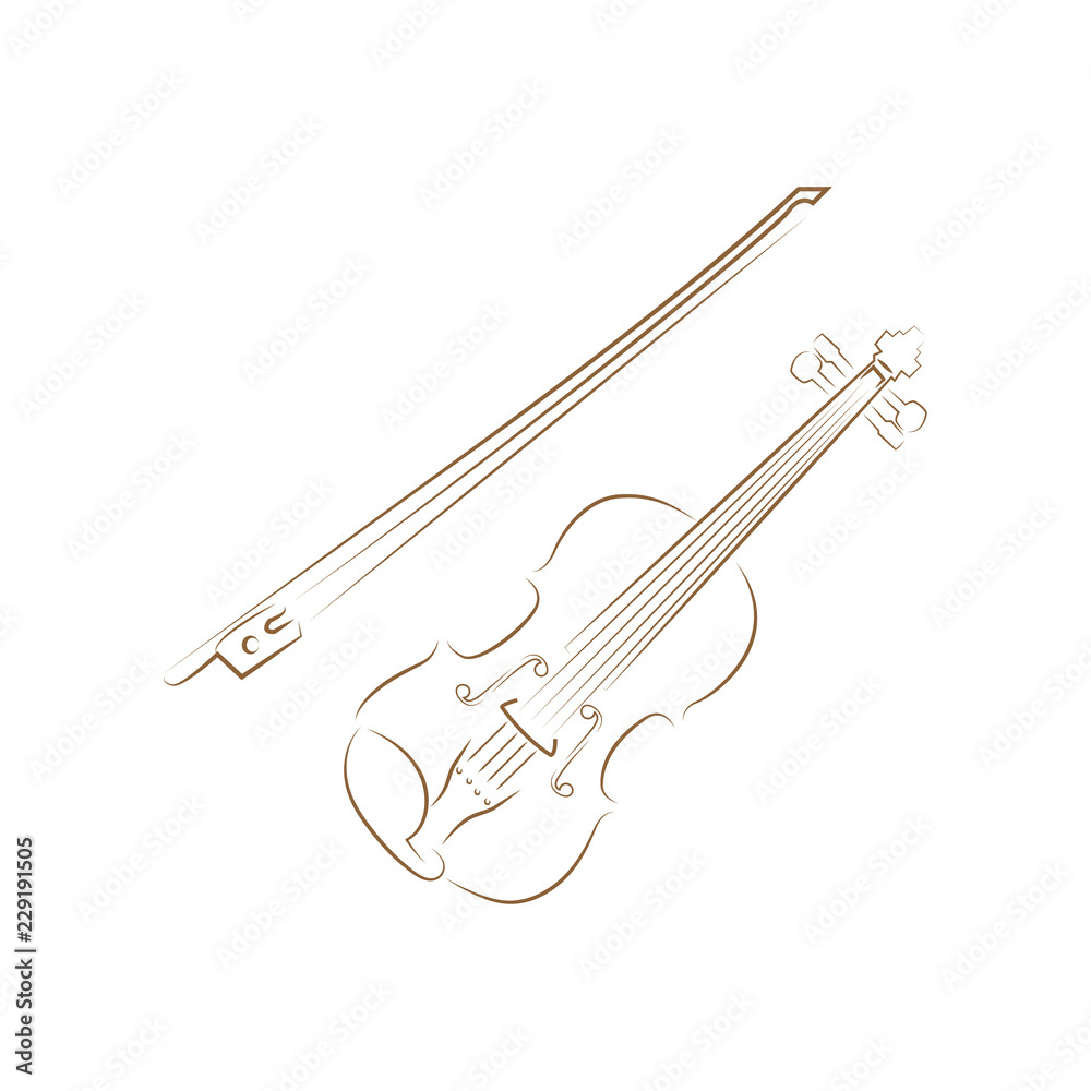 Obraz premium violin logo icon design template vector