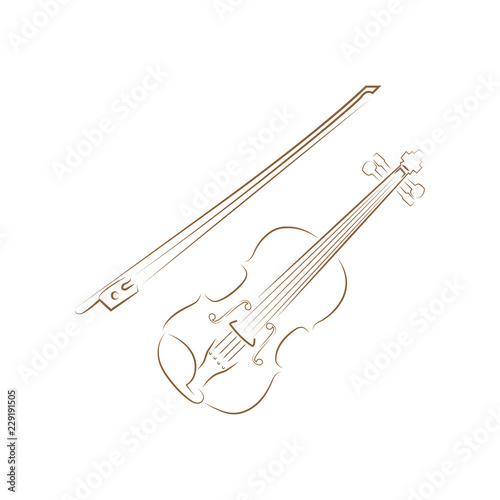 violin logo icon design template vector