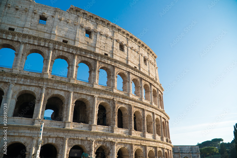 Facade Of Colosseum In Rome, September 2018