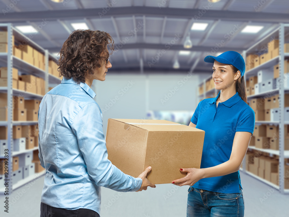 One day in the delivery service warehouse. One day in the delivery service warehouse.