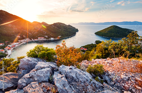 Picturesque panorama of amazing island Mljet in Croatia
