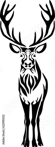 Wapiti - stylized vector illustration