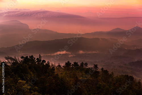 Viewpoints Sun rise Doi Inthanon Chiang Mai Thailand