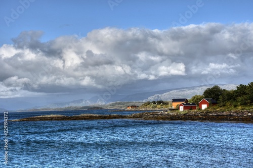 Norwegen, Vennesund, Fv 17, Kystriksveien, Küstenstraße, Straße, Storvika, Fjord, Lingværfjorden, Bindalsfjorden, Ebbe, Ufer, Küste, Nordland, Brønnøysund photo