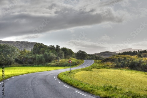 Norwegen, Vennesund, Fv 17, Kystriksveien, Küstenstraße, Straße, Storvika, Fjord, Bindalsfjorden, Ebbe, Ufer, Küste, Nordland, Brønnøysund, Sømna, Vik photo