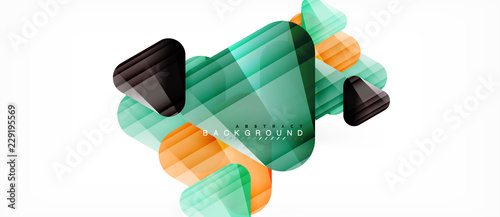Glass triangles modern geometric composition, abstract background