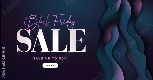 Black Friday sale banner. Social media vector illustration template for website and mobile website development, email and newsletter design, marketing material.