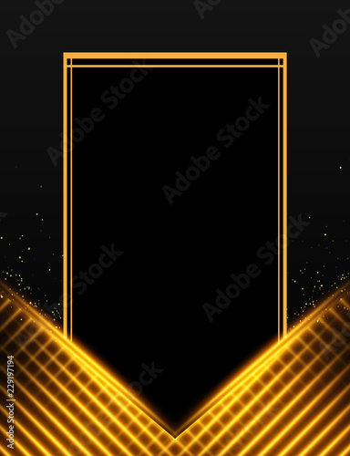 Luxury black and gold background. Design for presentation, concert, show
