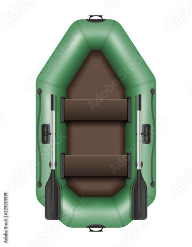 inflatable rubber boat for fishing and tourism vector illustration