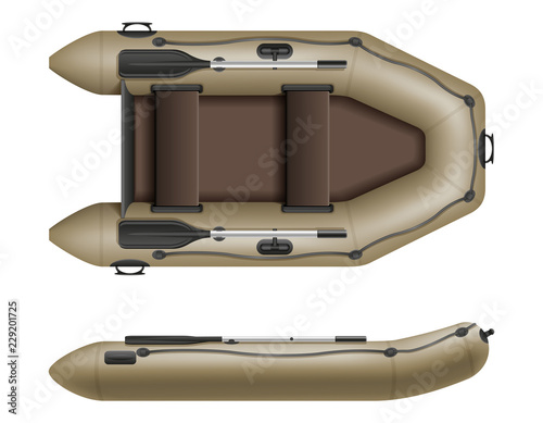 inflatable rubber boat for fishing and tourism vector illustration