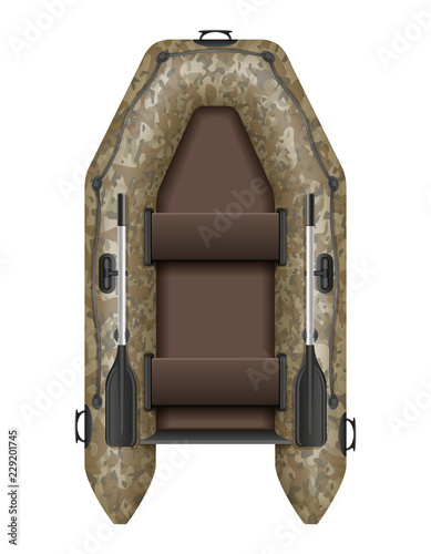 inflatable rubber boat for fishing and tourism vector illustration