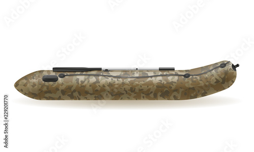 inflatable rubber boat for fishing and tourism vector illustration