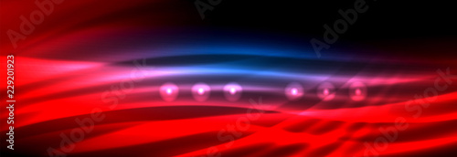 Liquid neon flowing waves, glowing light lines background