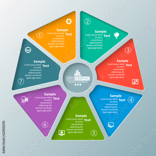 Abstract 3D Paper Infographics. Business template .Vector illustration photo