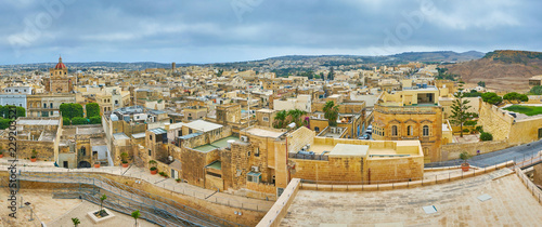 Panorama of Victoria from the Rabat Citadel, Gozo, Malta photo