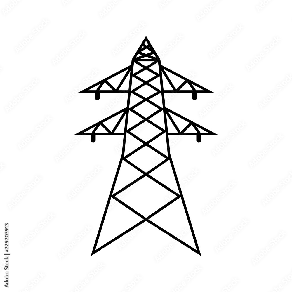 Power lines icon, logo on white background