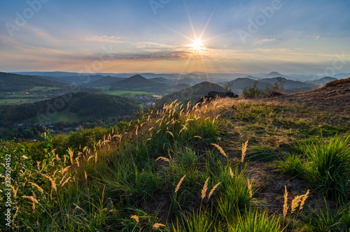 sunset over the landscape