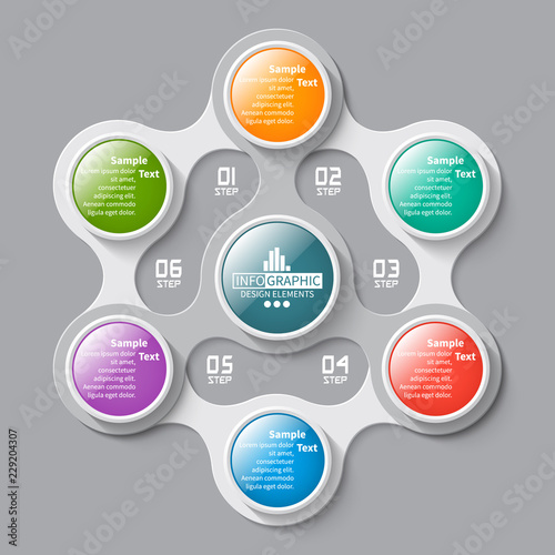 Abstract 3D Paper Infographics. Business template .Vector illustration