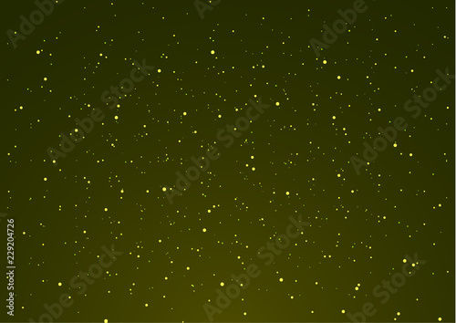 Fantastic night starry sky. Colorful background with bright lights and scattered particles and glowing stars. Creative design. Vector illustration.