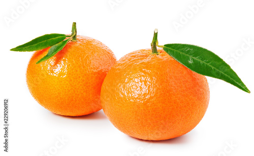 Tangerine or clementine isolated on white