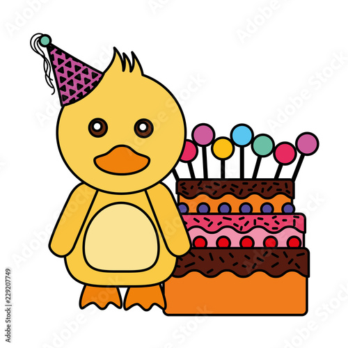 cute duck birthday sweet cake