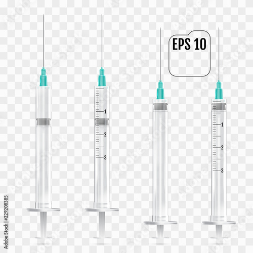 Realistic Syringe. Syringe isolated on transparent background