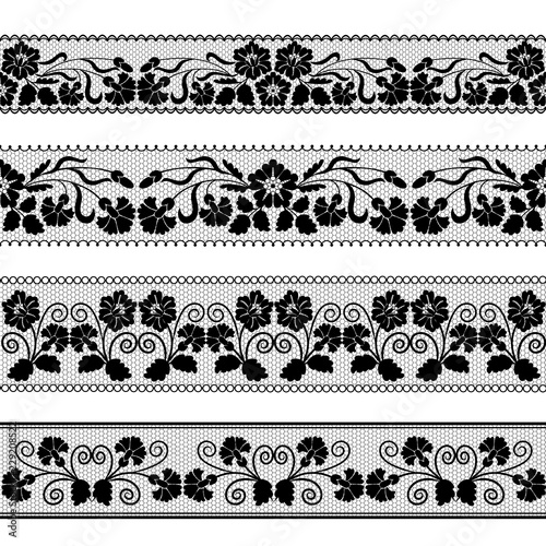 Set of lace borders