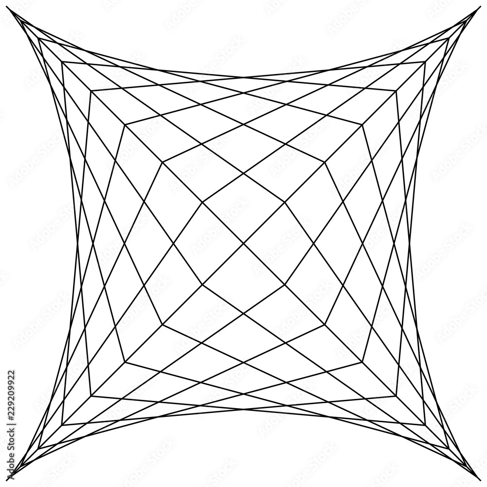 Square spider web, grid trap, vector illustration net trap Stock Vector