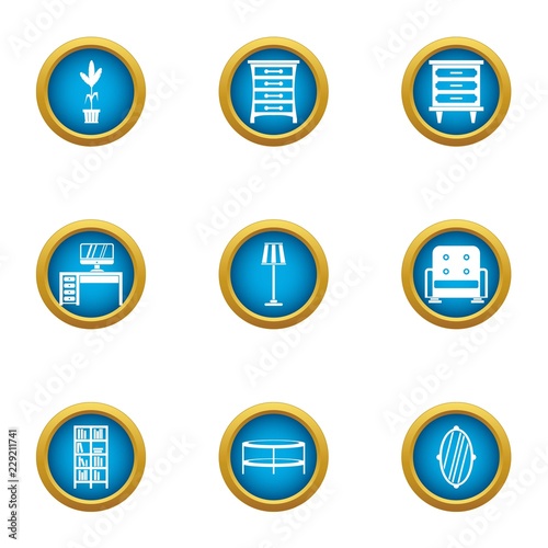 Working corner icons set. Flat set of 9 working corner vector icons for web isolated on white background