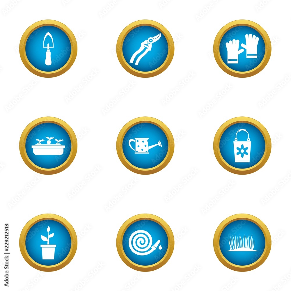 Frontage icons set. Flat set of 9 frontage vector icons for web isolated on white background