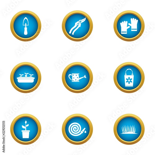 Frontage icons set. Flat set of 9 frontage vector icons for web isolated on white background