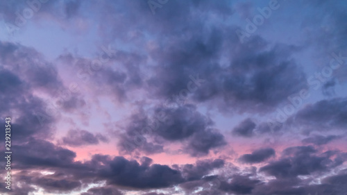 Colorful dramatic clouds at sunset