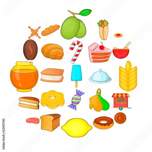 Loaf icons set. Cartoon set of 25 loaf vector icons for web isolated on white background