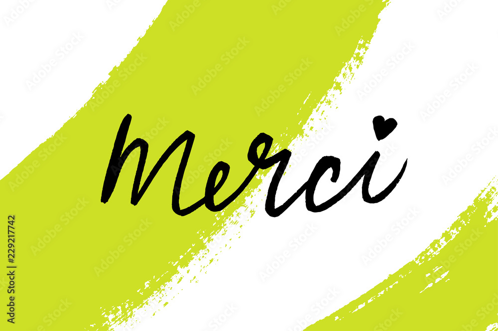 Merci, handwritten word in French. Modern brush calligraphy. Merci, handwritten word in French. Modern brush calligraphy.