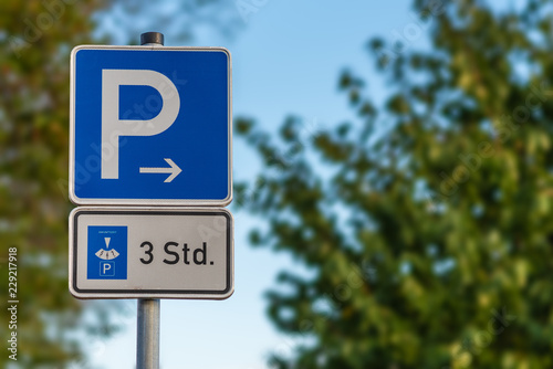 Parkplatz Schild Parkdauer