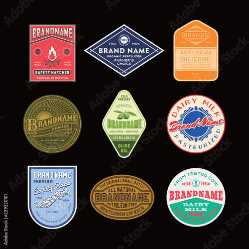 Vintage logo & label design set